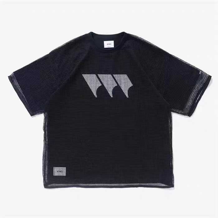 Fashion brand WTAPS GHILL/SS/COTTON double layer mesh fabric letter printed casual short sleeve T-shirt 23SS