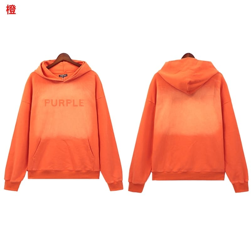 pu*re b*and logo printed washed casual hooded sweater for men and women