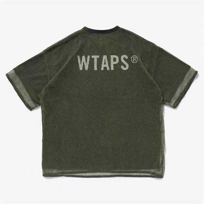Fashion brand WTAPS GHILL/SS/COTTON double layer mesh fabric letter printed casual short sleeve T-shirt 23SS