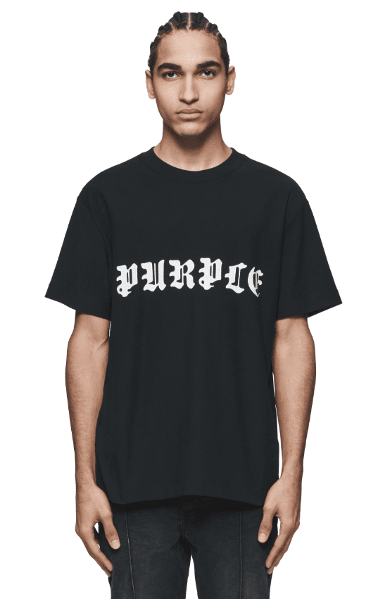 pu*re b*and gothic letter print short sleeve t-shirt for men
