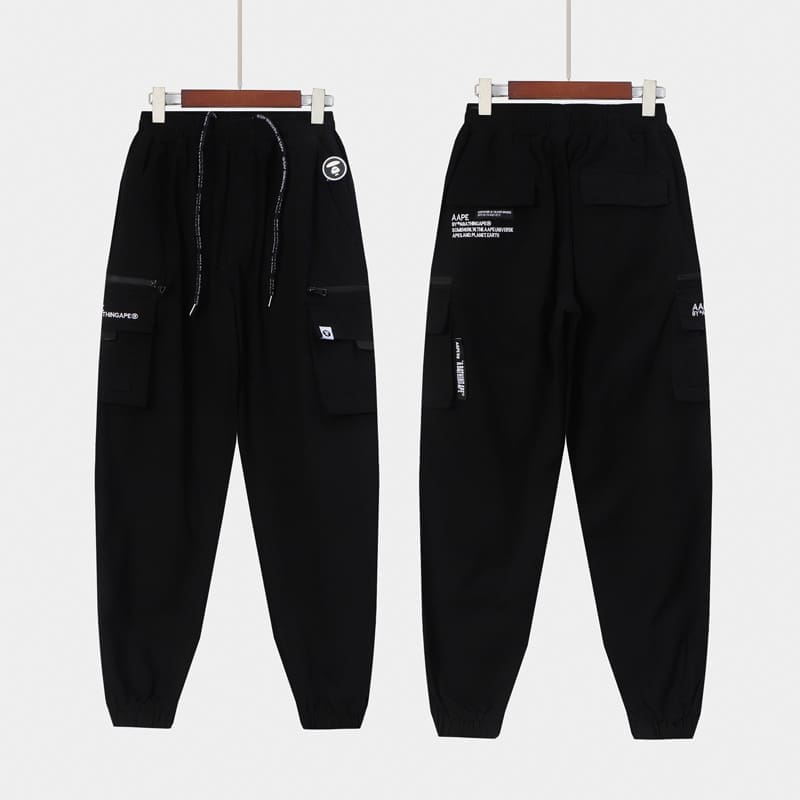 AAPE Camouflage Multi-Pocket Military Workwear Pants for Men and Women