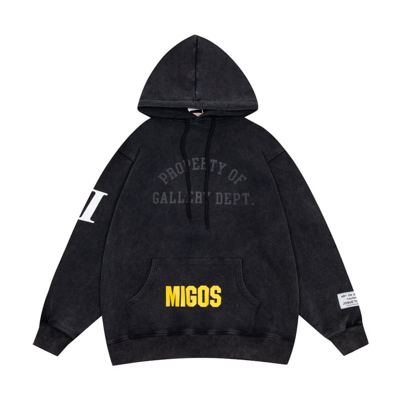 Gallery Dept Letter Slogan Printed Loose Hooded Sweater