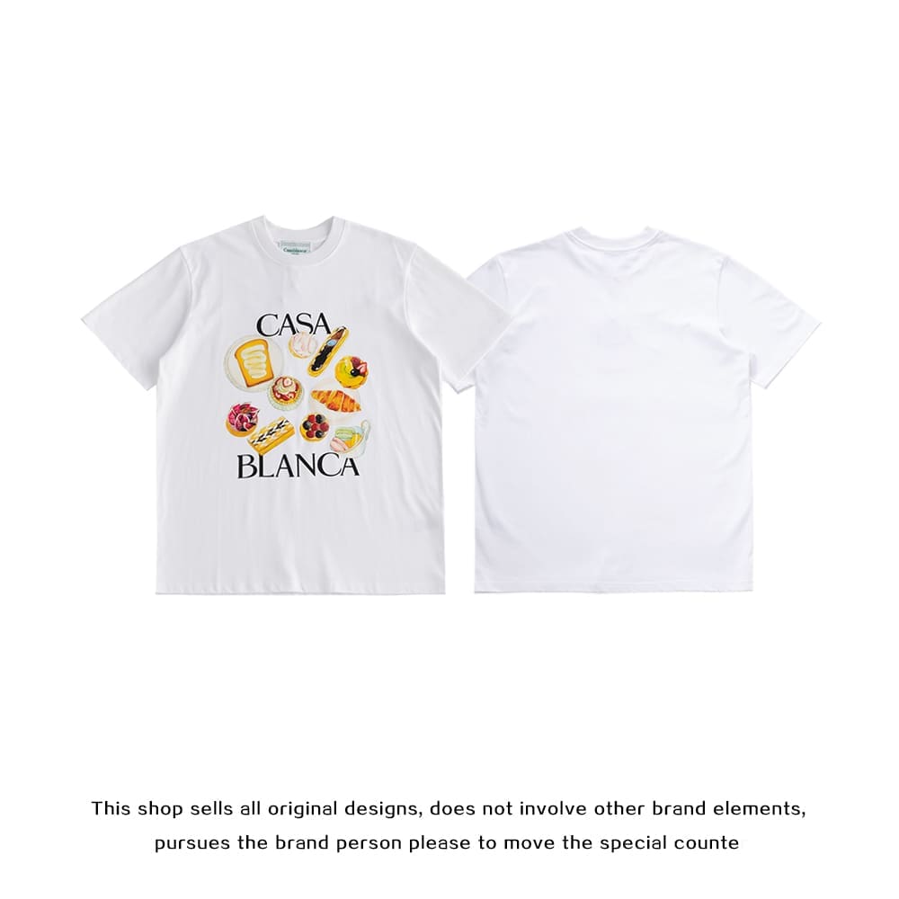 FOG Amiri Casablanca Printed Loose Crew Neck T-Shirt High Street Style