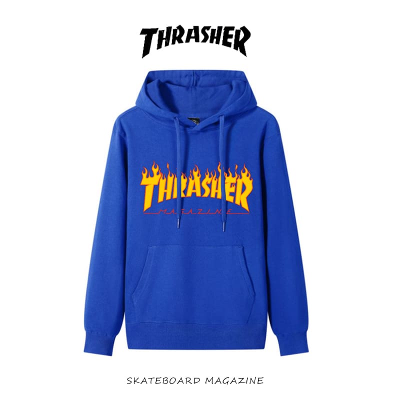 thrasher flame yellow fire hooded sweater loose casual pure cotton coat