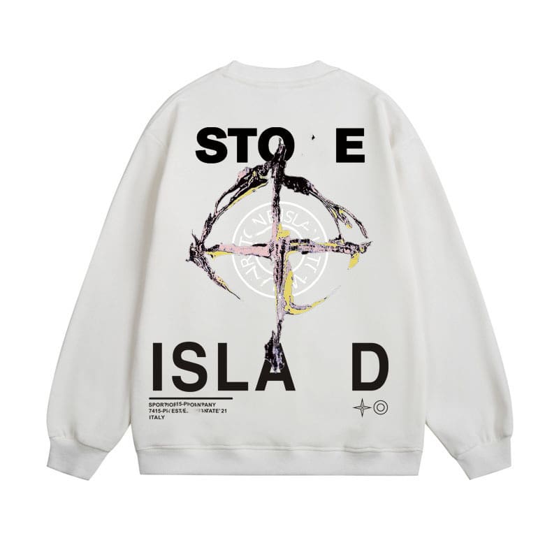 Stone Island Terry Sweater Casual Round Neck Logo Design