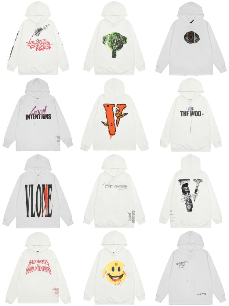 VLONE Large V Hooded Sweater Retro Pullover for Men and Women