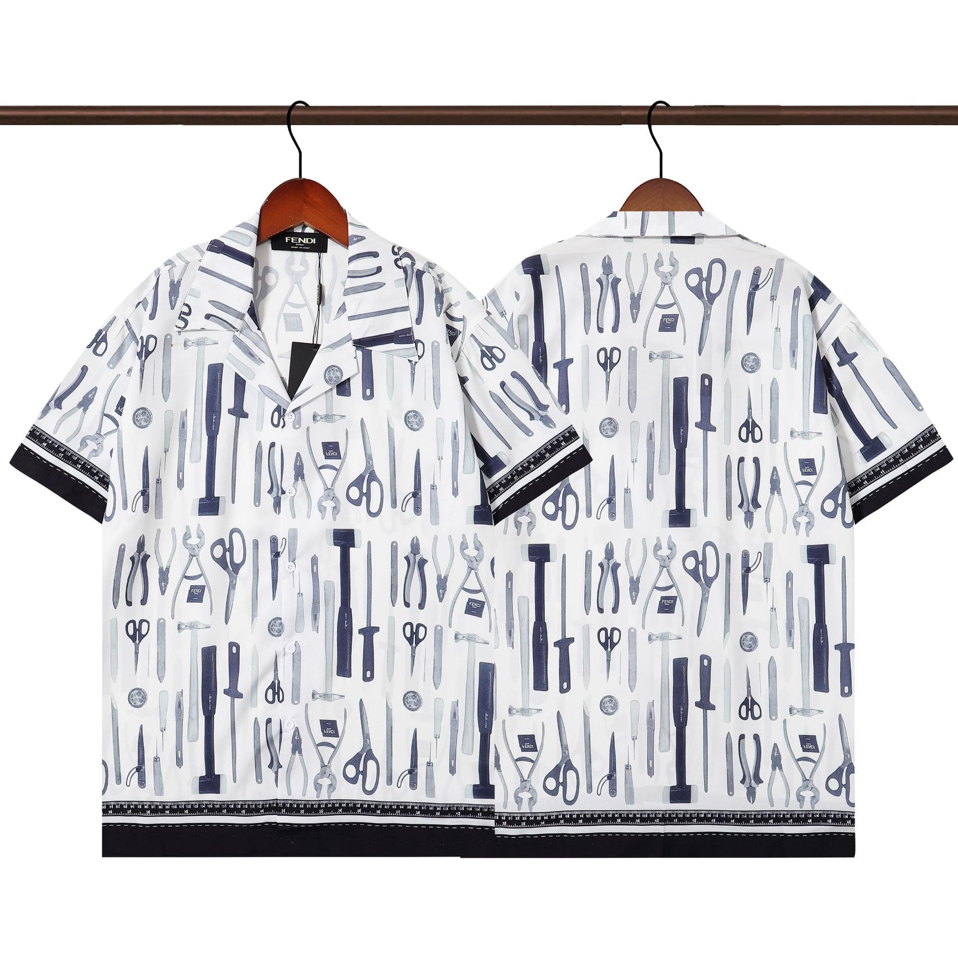 Casablanca Printed Beach Short Sleeve Shirt for Men Spring and Summer