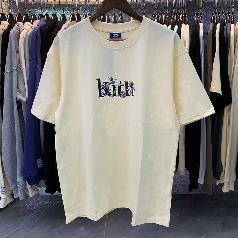 Kith Begonia Floral Logo Tee Cotton Short Sleeve T-Shirt for Men and Women