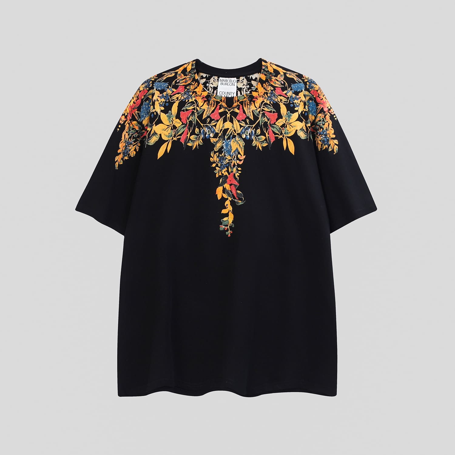 Marcelo Burlon Python Lion’s Head Feather T-Shirt Summer Couple Wear