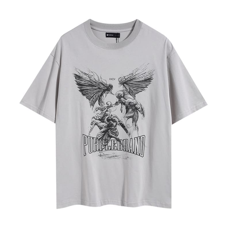 pu*re b*and letter print t-shirt high street cotton round neck for men and women