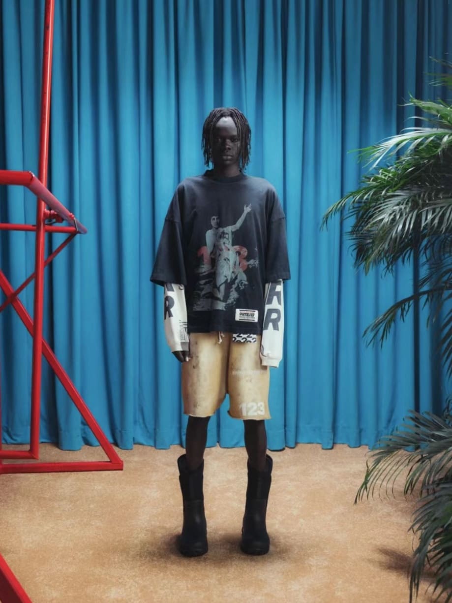 RRR123 GymGnostic David Tai Portrait Printed Washed T-Shirt