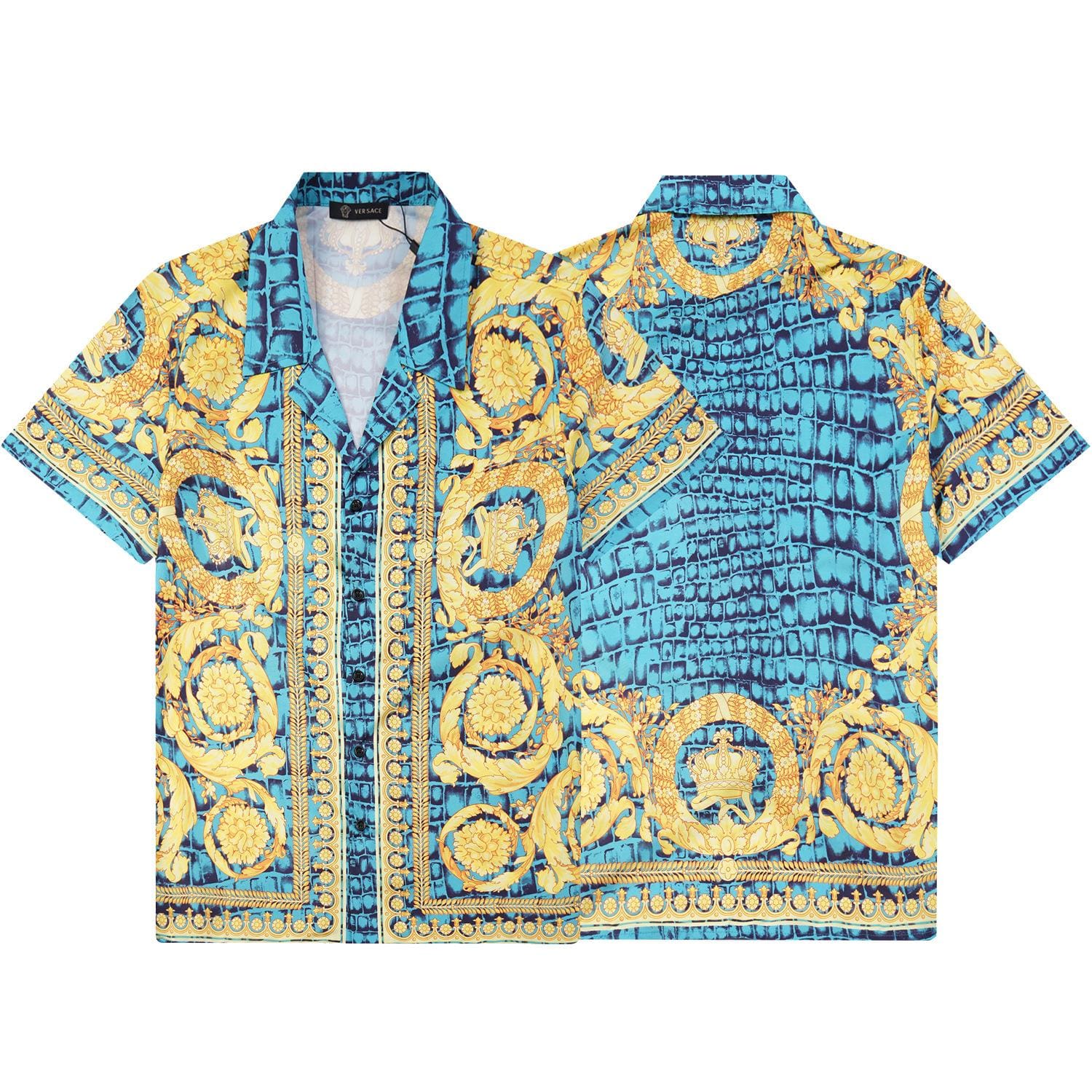 Casablanca Printed Beach Short Sleeve Shirt for Men Spring and Summer
