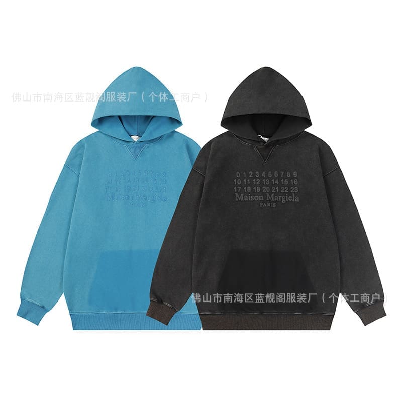 ma*s*n Ma*i*la mm6 washed-out hooded sweater for men and women