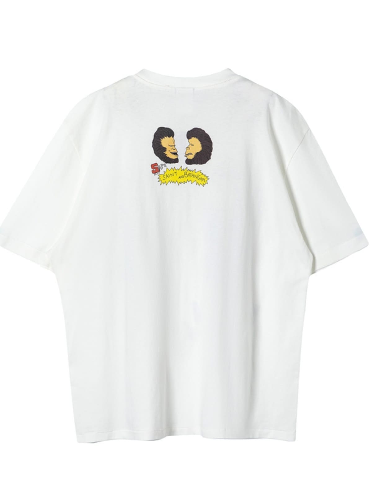 Saint Michael Cartoon Character Print Casual Loose Short-Sleeve T-Shirt for Men and Women