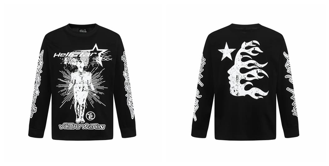 H*lst*r european and american high street fashion hip hop fashion brand men’s and women’s printed loose cotton crew neck bottoming shirt long sleeve t-shirt ins