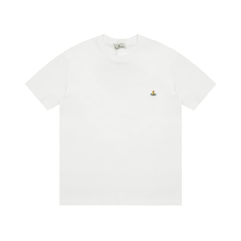 u1u1enne westwood couple print embroidered loose cotton t-shirt for men and women