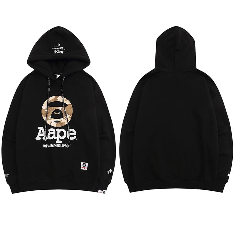 AAPE Cotton Terry Zip Cardigan Hoodie for Men and Women