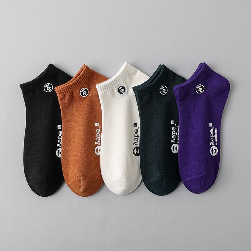 AAPE Summer Street Socks Camouflage Printed 5 Pairs Set for Men