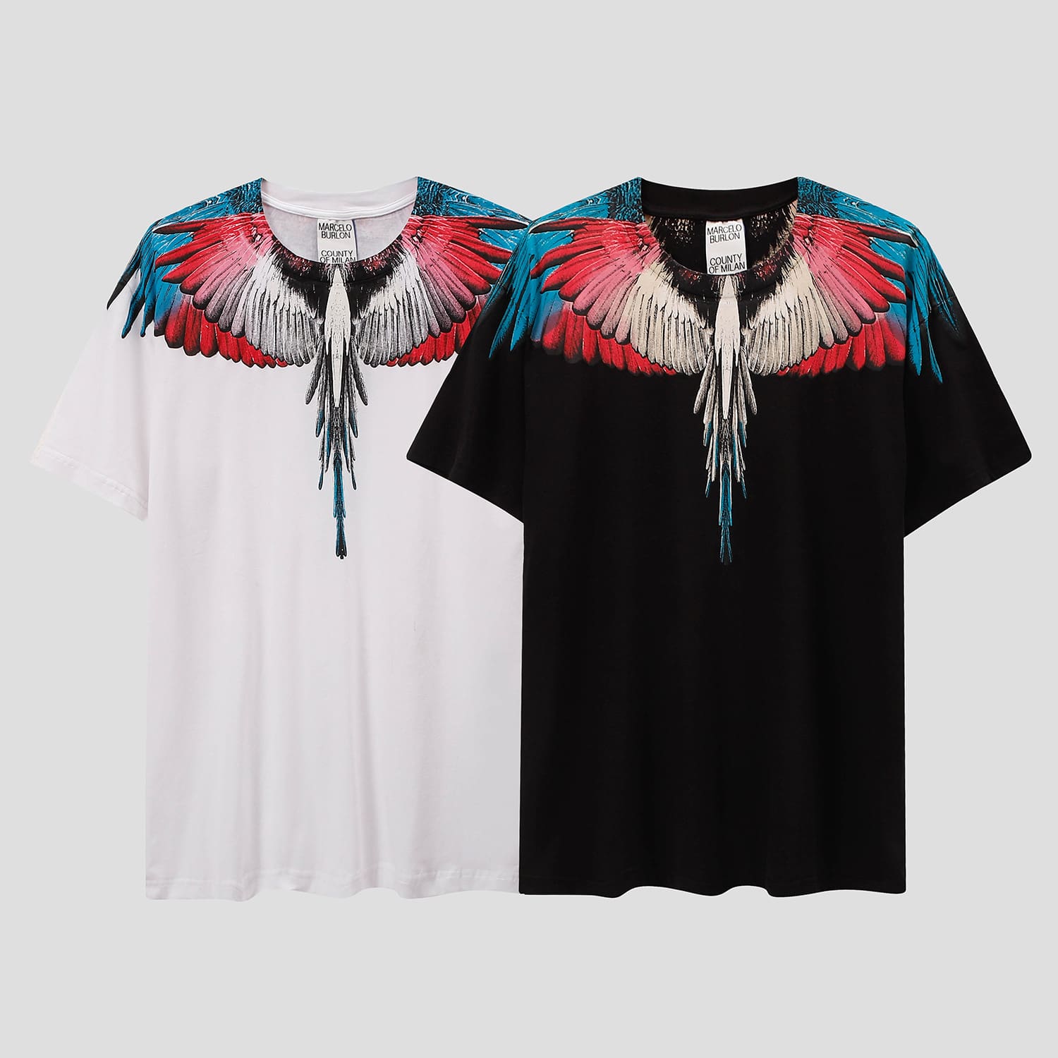 Marcelo Burlon Python Lion’s Head Feather T-Shirt Summer Couple Wear