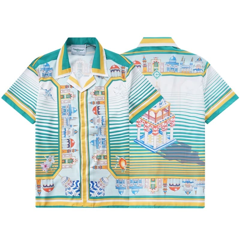 Casablanca Vacation Printed Shirt and Quick-Drying Shorts Summer Beach Set