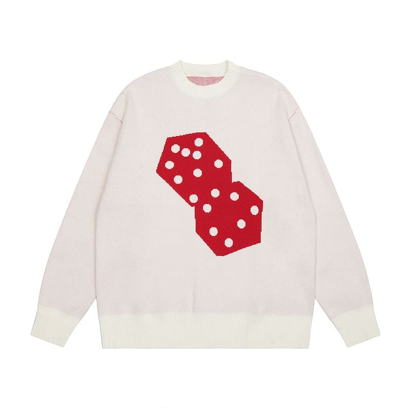Stussy Dice Jacquard Round Neck Sweater for Men and Women