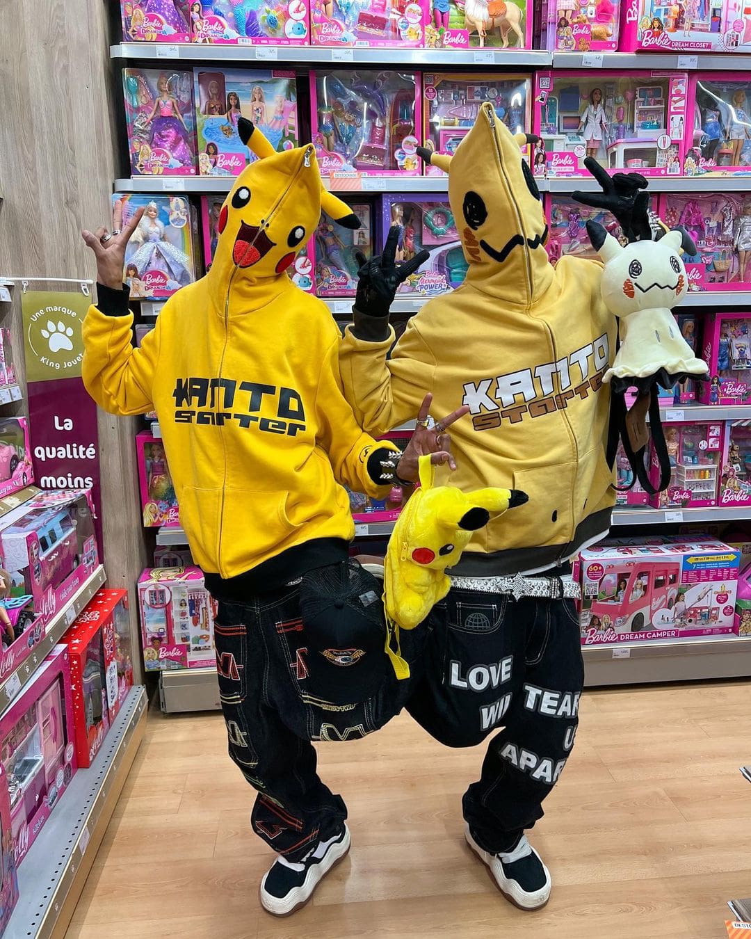 Minus Two Denim Trousers Casual Straight-Leg Loose Fit Hip Hop Star Style A