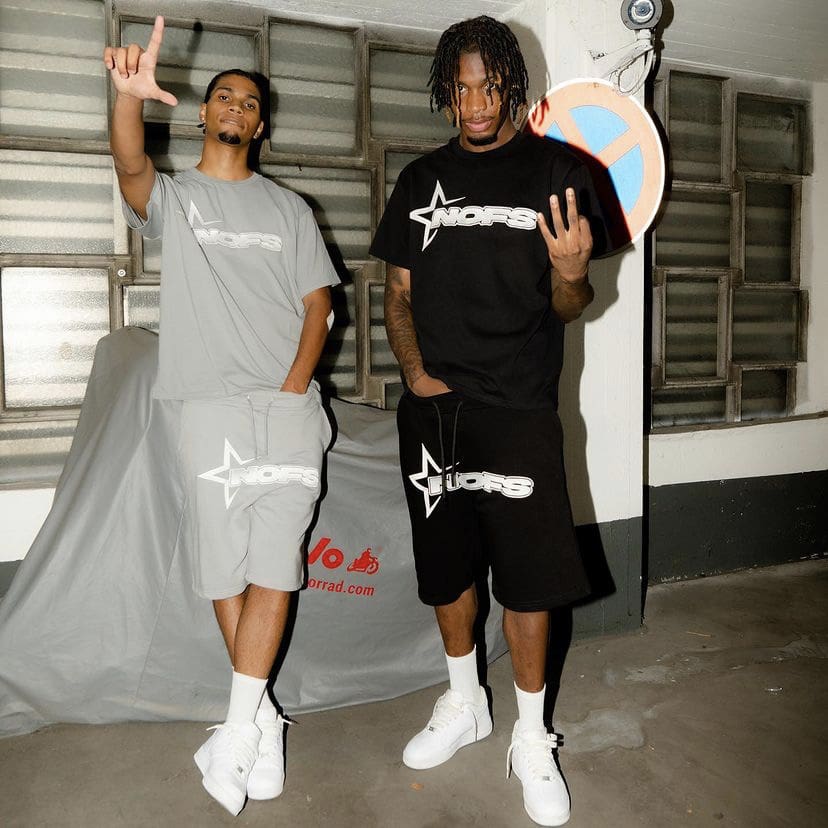 NOFS Letter Print Shorts Suit European Hip Hop Style High Street Sports Set 3