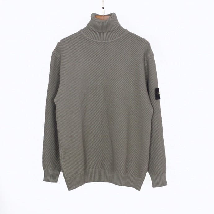Stone Island Twill Turtleneck Sweater Loose Fit for Men and Women
