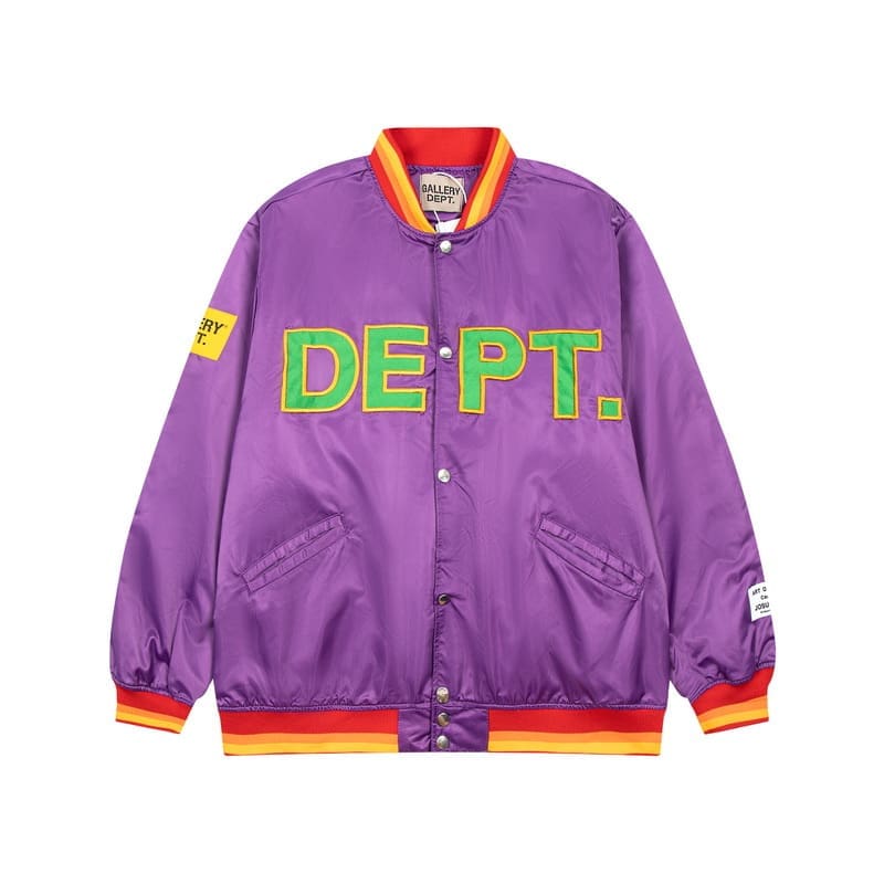 Gallery Dept Letter Logo Embroidered Baseball Jacket for Men