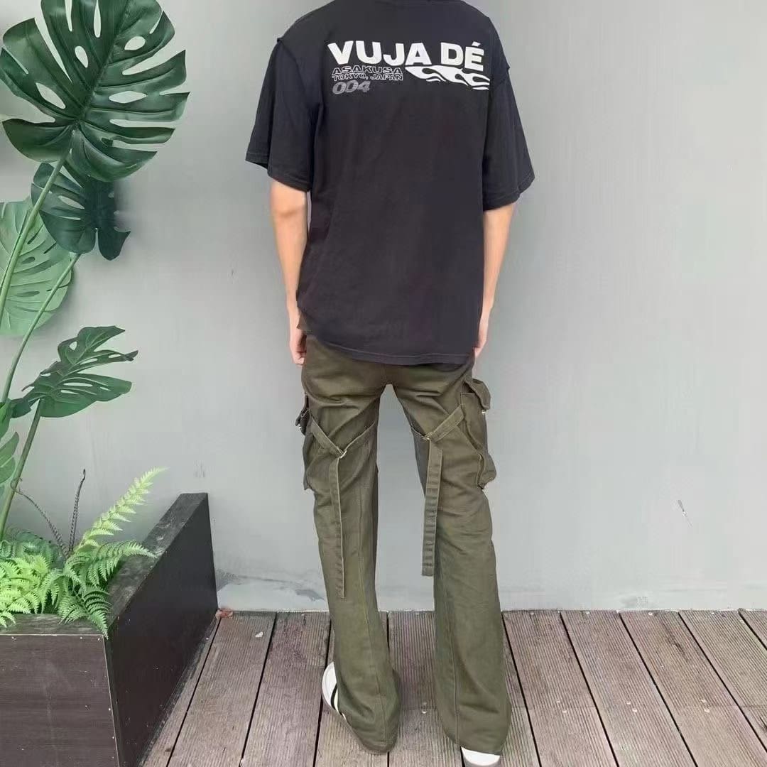 Vujade limited tooling bandage workout leggings casual retro kenijima same style bootcut trousers