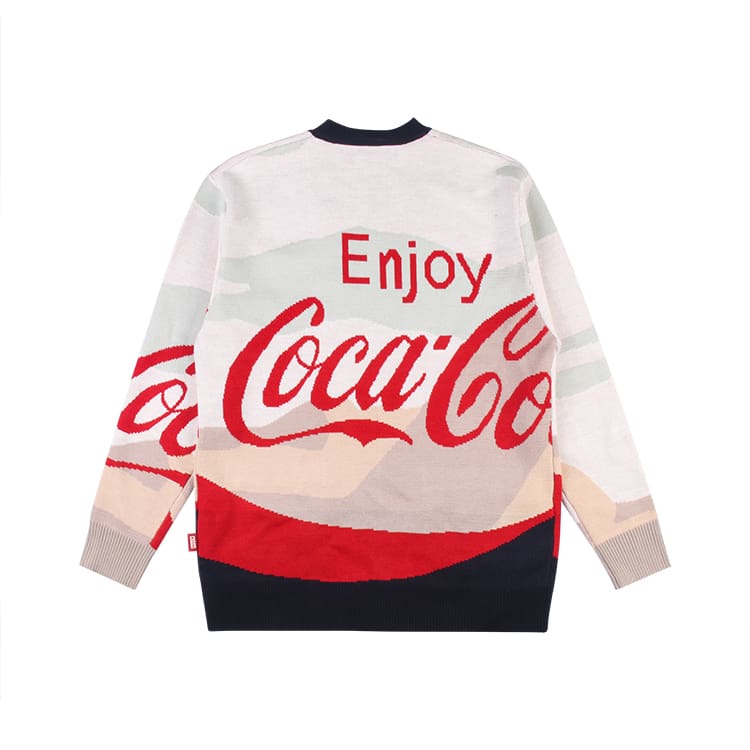 defans spring Maychao Kith joint-name woolen sweater women’s contrast color loose long sleeve V-neck knitted cardigan sweater men