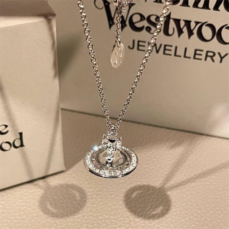 Vivienne Westwood Earth Planet Necklace Luxury French Clavicle Chain