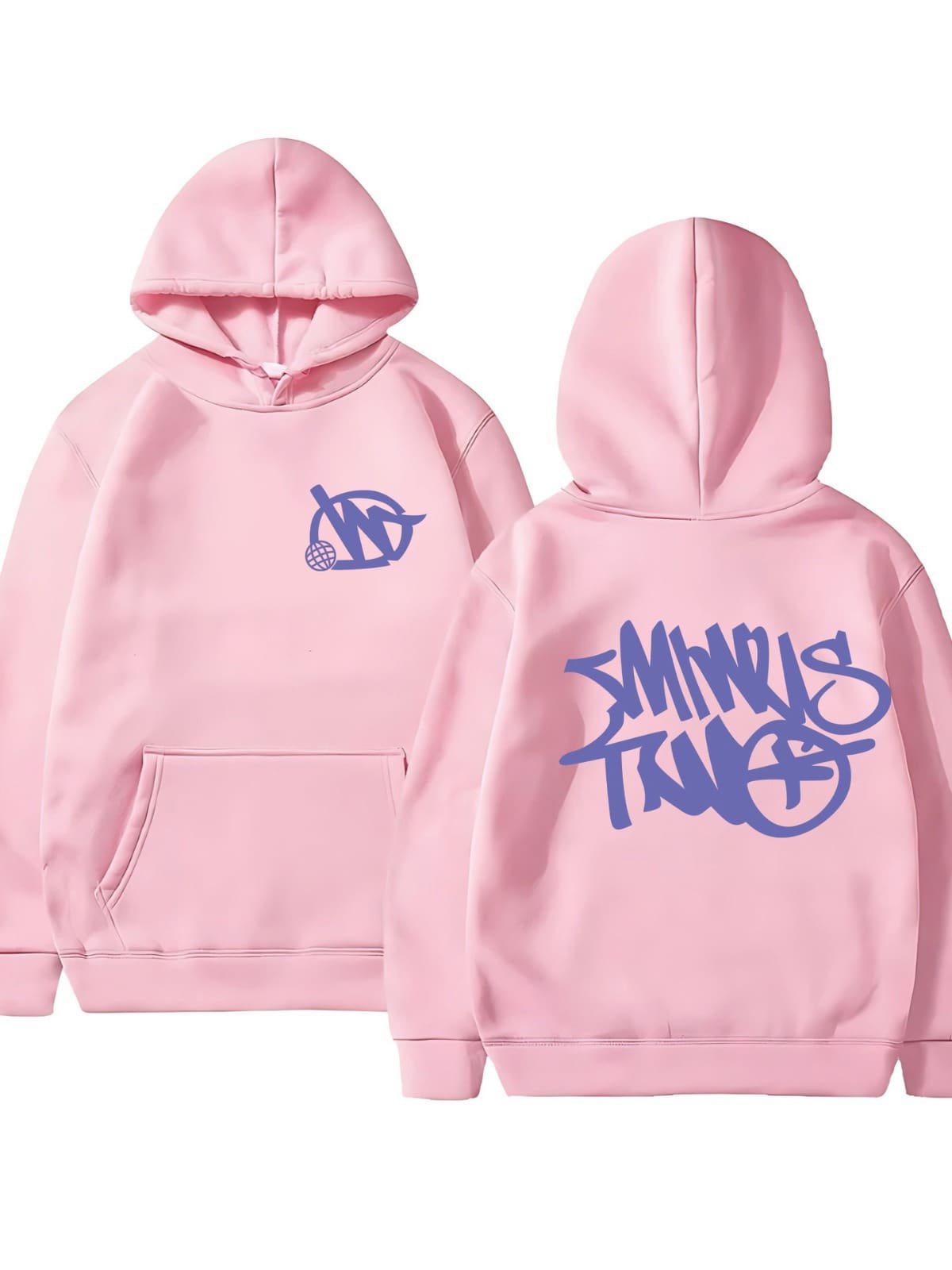 Minus Two Printed Hoodie Casual Loose Sweater for Autumn Winter