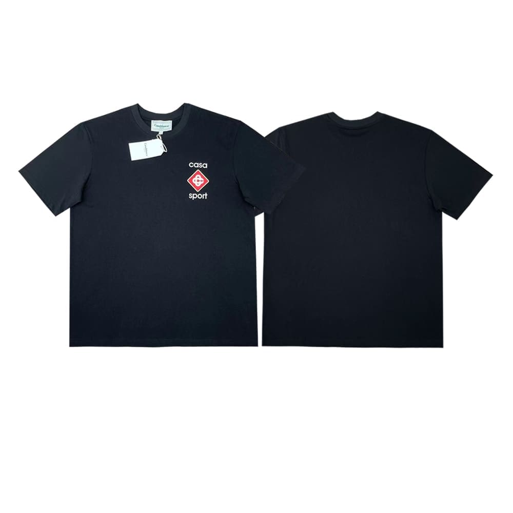 FOG AMIRI CASABLANCA Printed Pattern Loose Round-Neck Short-Sleeve T-Shirt for Men and Women