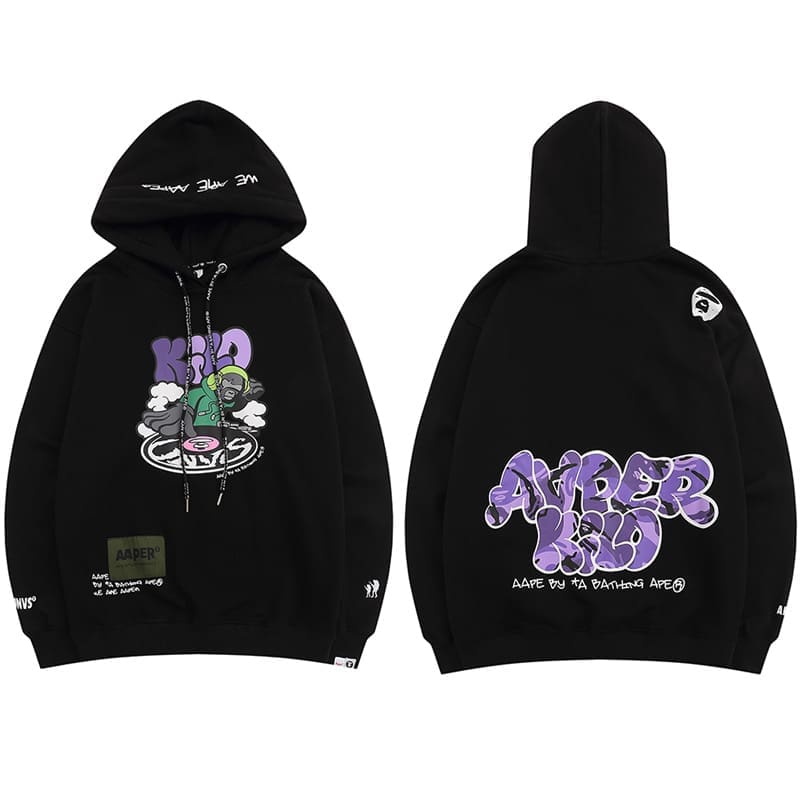 AAPE Cotton Terry Zip Cardigan Hoodie for Men and Women