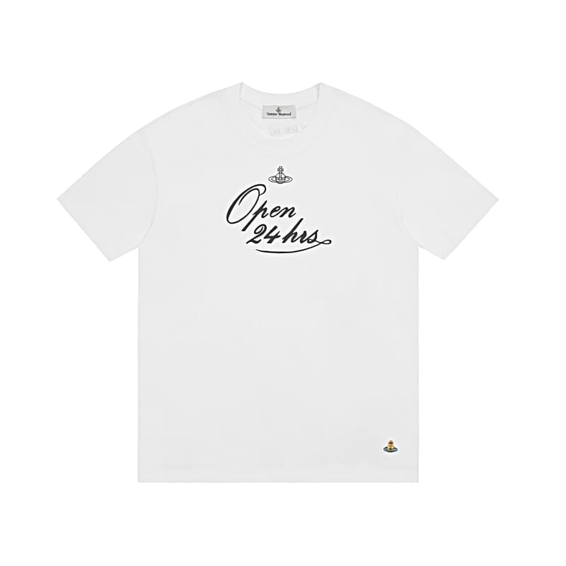 u1u1enne westwood couple print embroidered loose cotton t-shirt for men and women