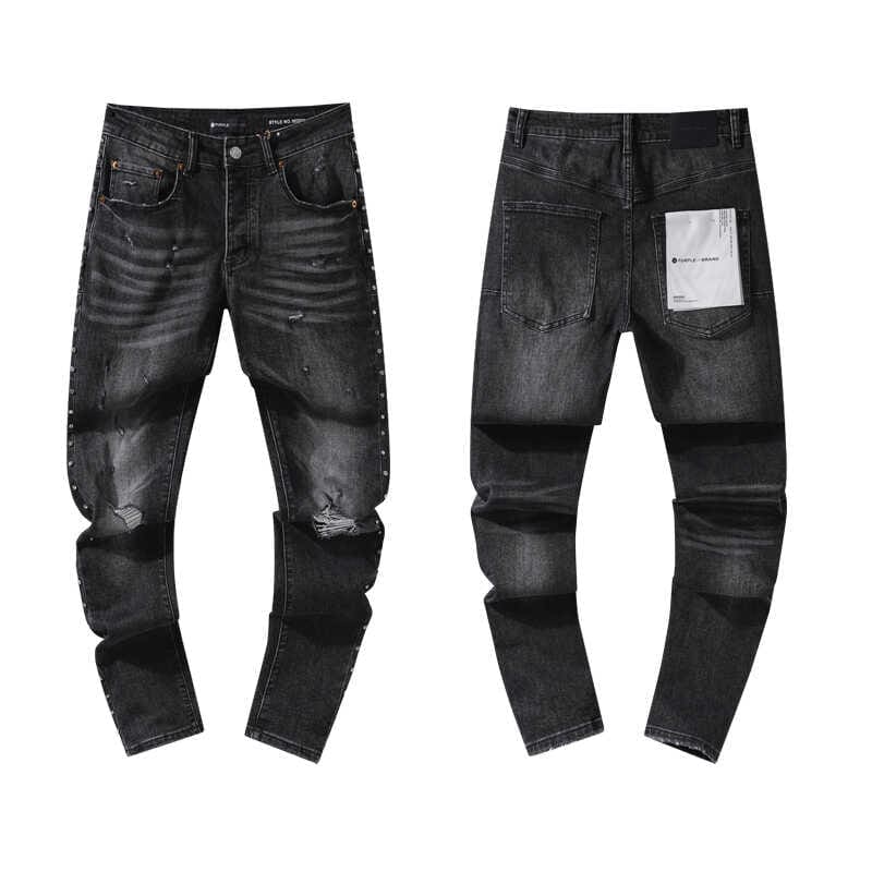 pu*re b*and distressed slim straight jeans american high street style