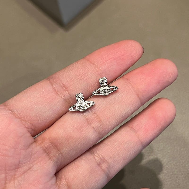 Vivienne Westwood OSLO Mini Saturn Necklace and Stud Earrings 925 Silver