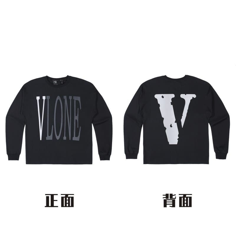 VLONE Large V Long Sleeve Undershirt for Men and Women Autumn Winter
