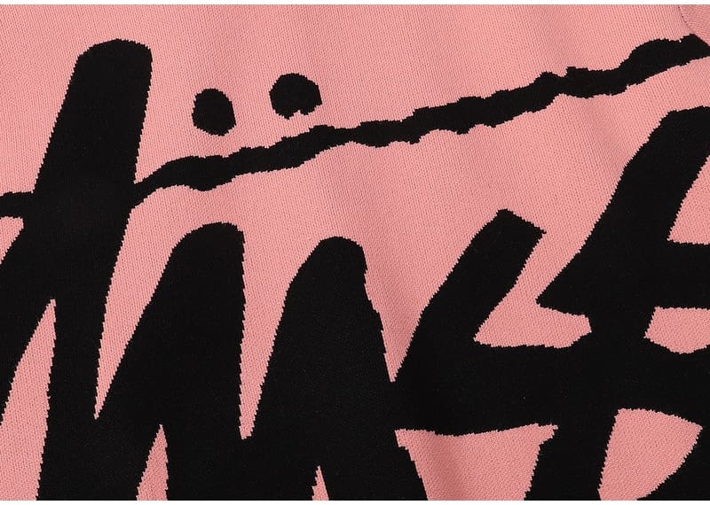 Stussy Logo Jacquard Round Neck Sweater for Men and Women