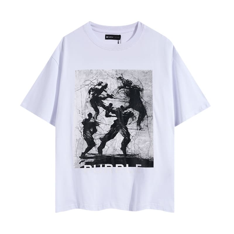 pu*re b*and letter print t-shirt high street cotton round neck for men and women