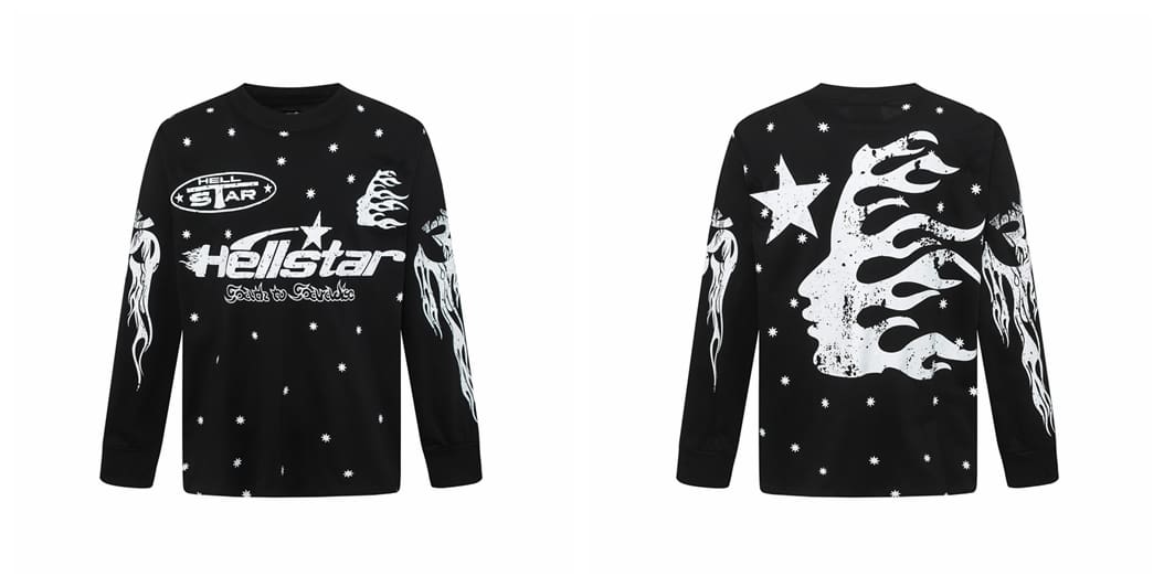 H*lst*r european and american high street fashion hip hop fashion brand men’s and women’s printed loose cotton crew neck bottoming shirt long sleeve t-shirt ins