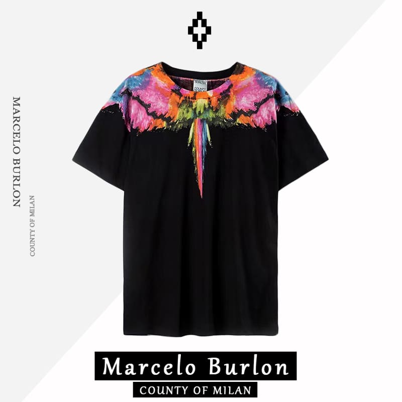 Marcelo Burlon MB wings short sleeve watercolor printing T-shirt