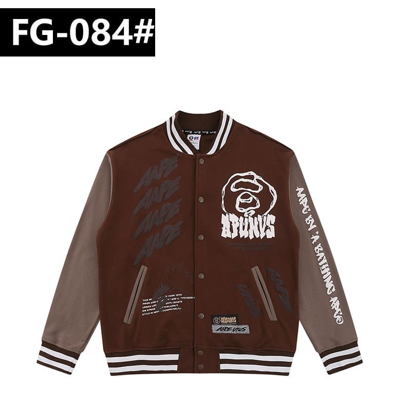 AAPE Military Style Baseball Jacket for Men and Women