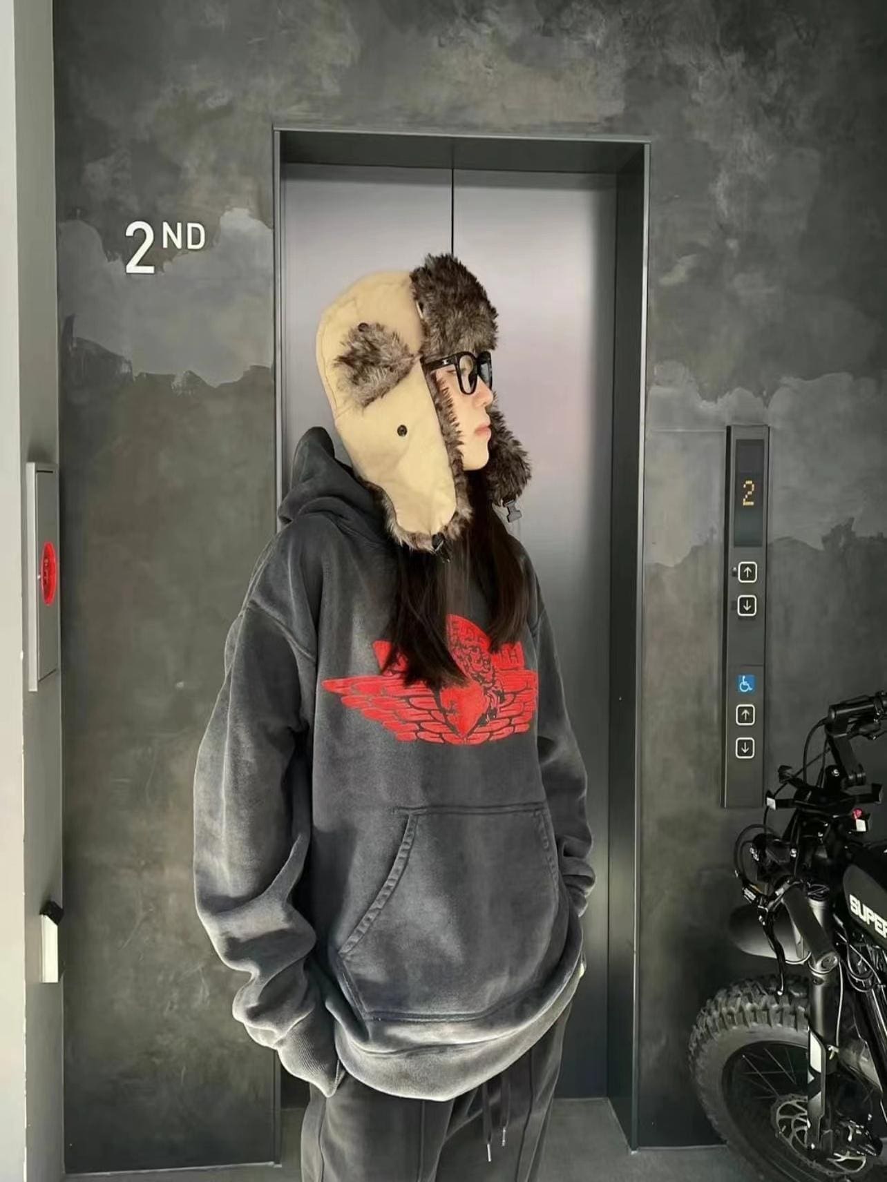 Saint Michael Washed Angel Pullover Hoodie for Men and Women