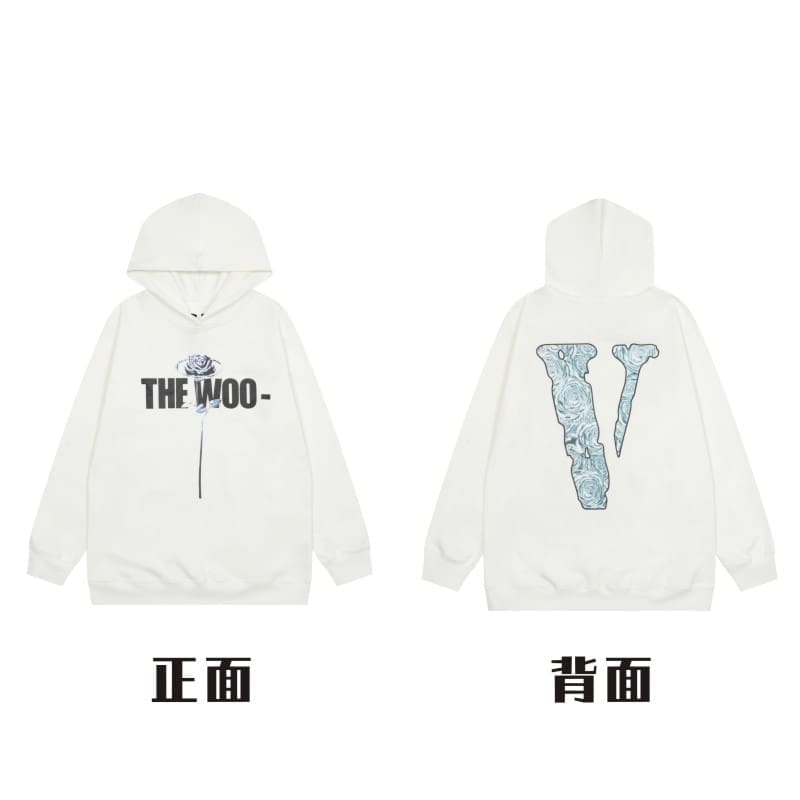 VLONE Large V Hooded Sweater Retro Pullover for Men and Women