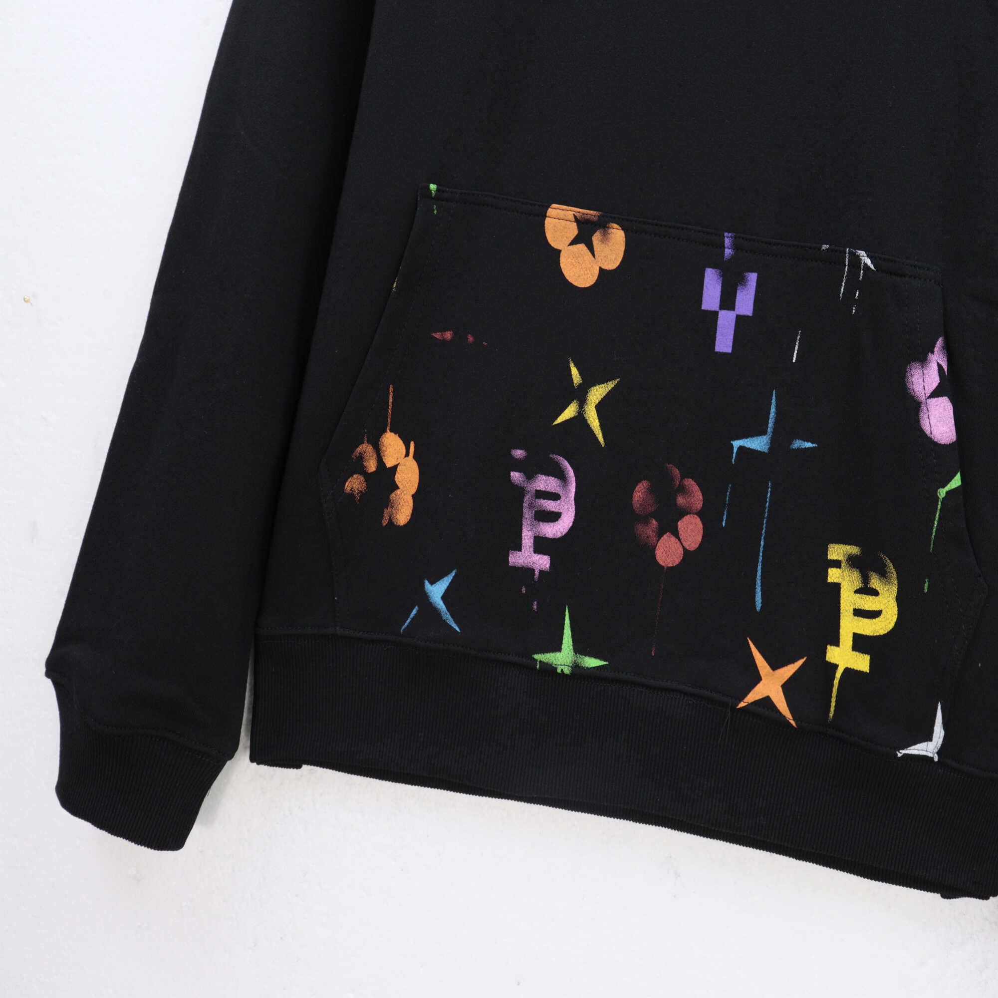 saint vintage pu*re b*and letter print hooded sweatshirt