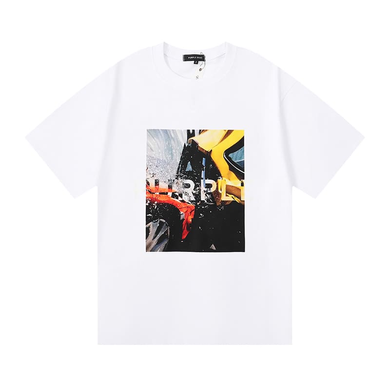 vlone fog pu*re b*and oil painting print t-shirt for men