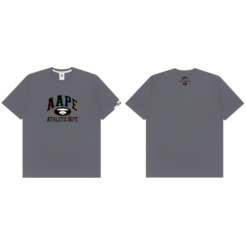 AAPE Ape Head Badge Printed Round-Neck T-Shirt for Men and Women