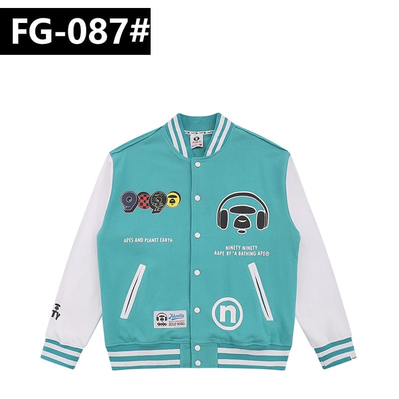 AAPE Military Style Baseball Jacket for Men and Women